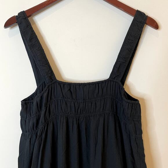 J.Crew Airy Gauze Tiered Maxi Dress Casual Witchy Flowy Vacation CI269 Black L - Picture 9 of 15